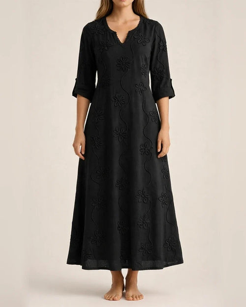 Women's Spring New Arrival 3D-Printed Long-Sleeve Plus-Size A-Line Dress | JRSEE:f9f8dfbd-df50-49f4-a722-40140e848f87