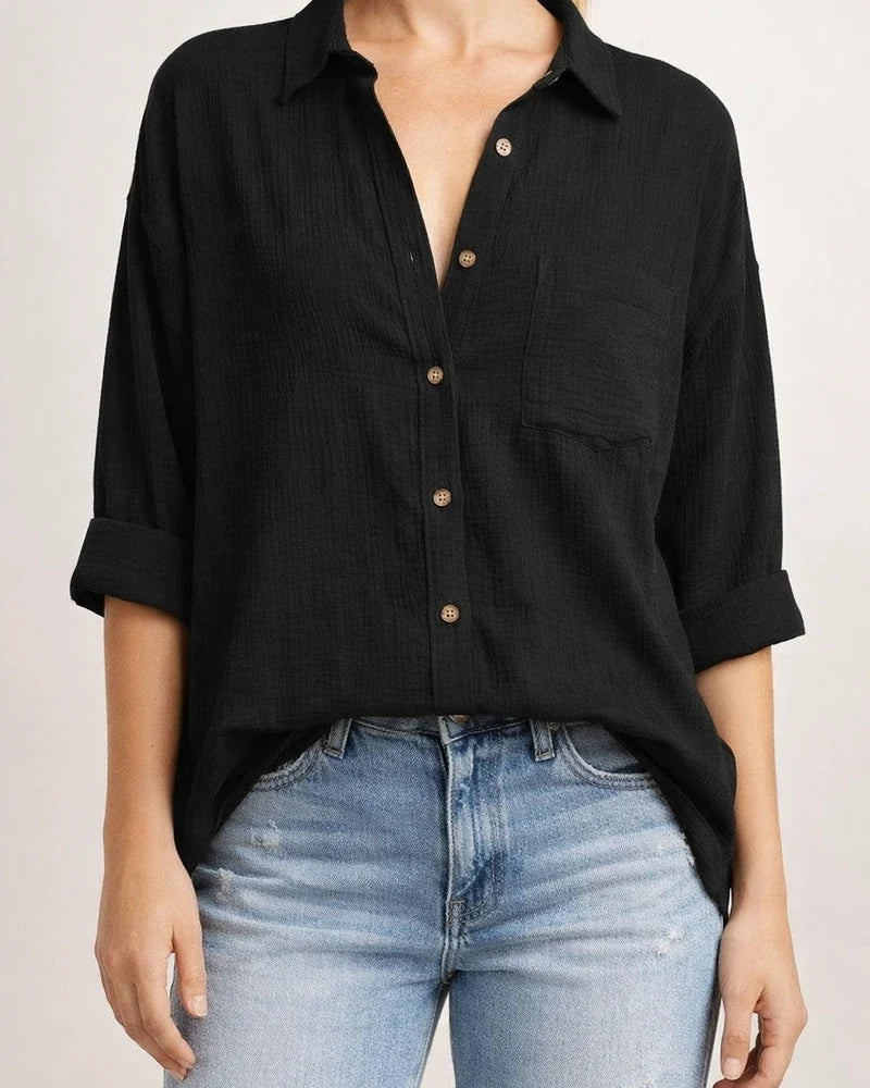 Women's Spring/Summer New Arrival Batwing Sleeve Casual Long-Sleeve Solid Color Shirt | JRSEE:d18fe7a6-0d4a-4a11-9dea-57ad82158e1d