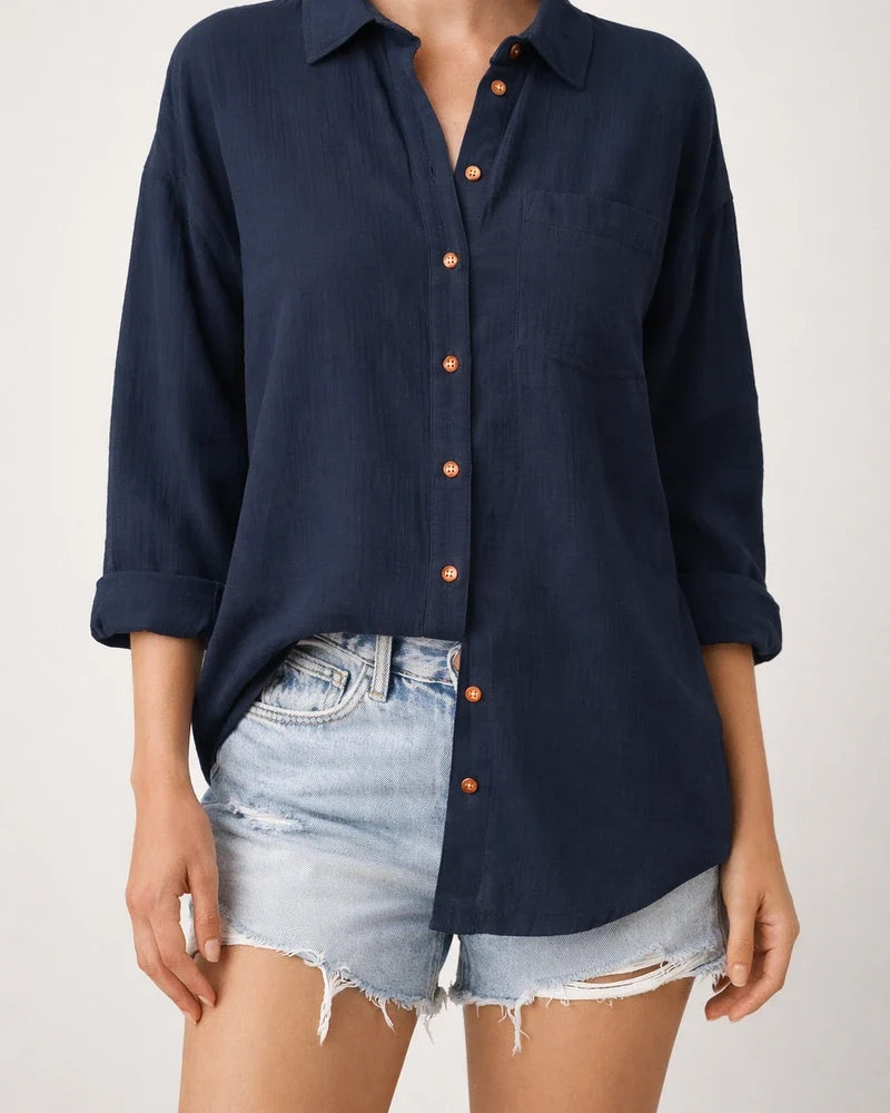 Women's Spring/Summer New Arrival Batwing Sleeve Casual Long-Sleeve Solid Color Shirt | JRSEE:ba4bbbf7-ab3f-4490-a89d-396b62b17291