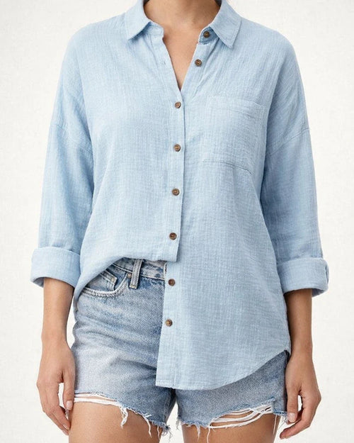Women's Spring/Summer New Arrival Batwing Sleeve Casual Long-Sleeve Solid Color Shirt | JRSEE:2163a5d2-f54a-447f-b3fd-6cbf5f434891