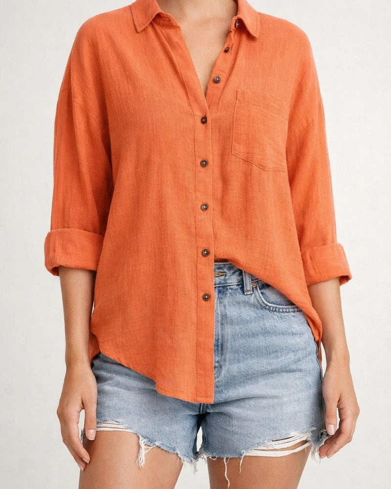 Women's Spring/Summer New Arrival Batwing Sleeve Casual Long-Sleeve Solid Color Shirt | JRSEE:09dda11f-208f-44a0-9ccb-6ea9090cba6c