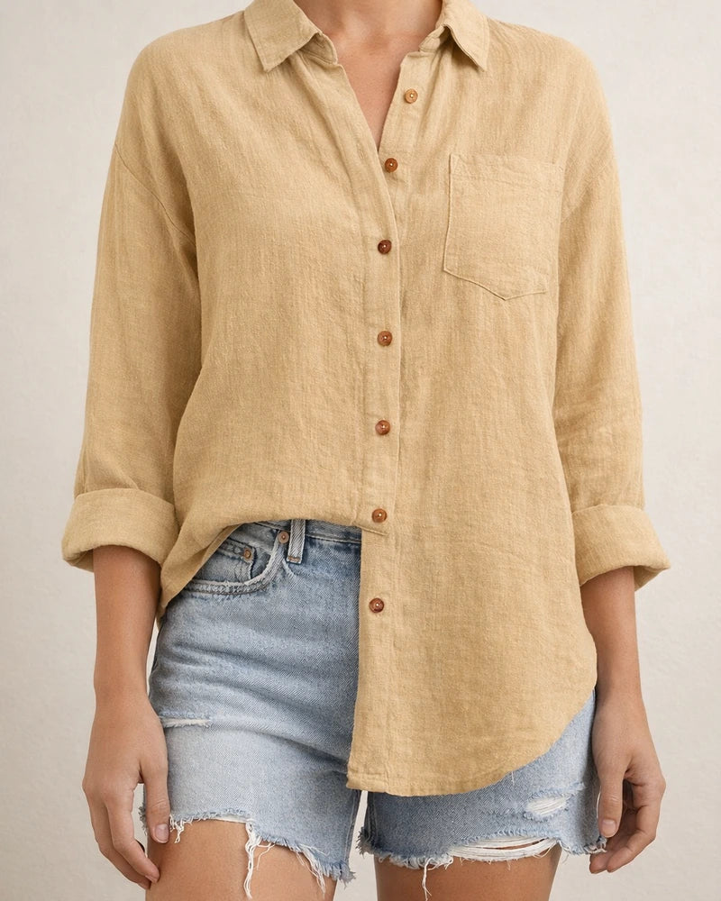 Women's Spring/Summer New Arrival Batwing Sleeve Casual Long-Sleeve Solid Color Shirt | JRSEE:4cdbc268-50b5-4eab-805b-61c8c6f8311b