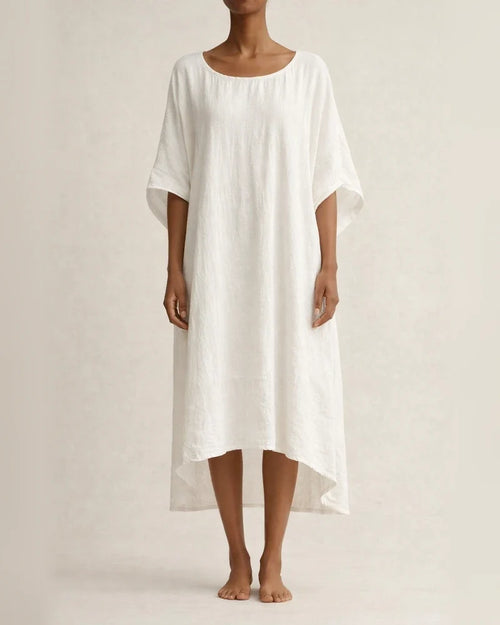 Women's Summer Casual Fashion Cotton-Linen Blend Batwing Sleeve Loose-Fit 3/4-Sleeve Dress | JRSEE:e8eb4a4e-adc4-47eb-ba61-13f99039420e | JRSEE:2b0bb87b-83e9-43d7-bd90-d1947aed2fdd