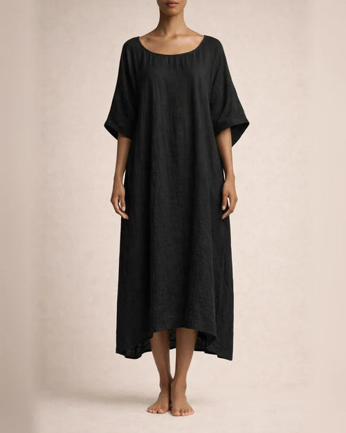Women's Summer Casual Fashion Cotton-Linen Blend Batwing Sleeve Loose-Fit 3/4-Sleeve Dress | JRSEE:f1da5134-ff39-489c-9ae6-ba45909845ed | JRSEE:9bce2e34-1691-4d06-8ec8-b87736b12b5b