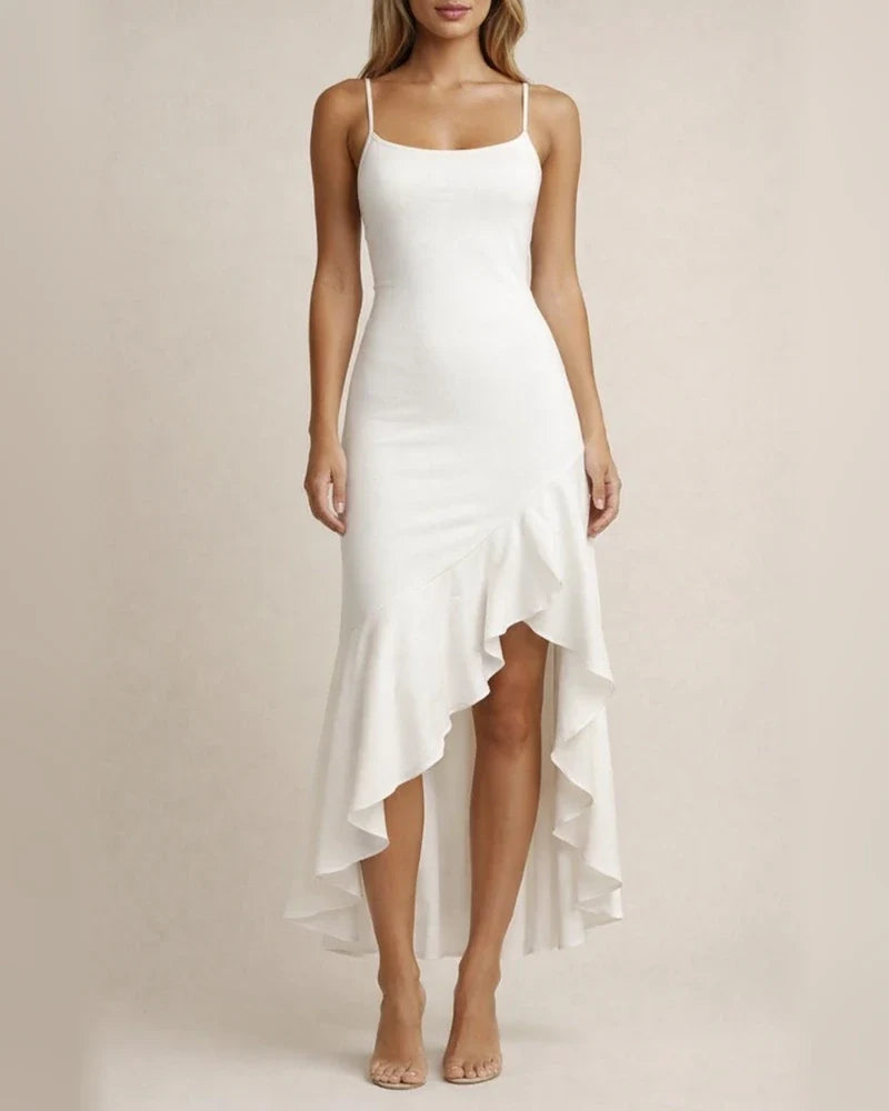 Women's Summer Explosion Sexy Female Halter Backless Ruffle Irregular Dresses | JRSEE:f67e5acd-9321-488b-a459-bd2fd0304dfe