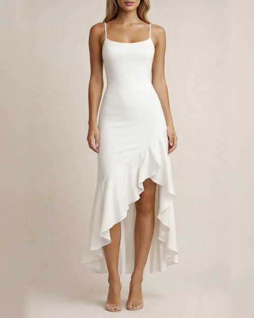 Women's Summer Explosion Sexy Female Halter Backless Ruffle Irregular Dresses | JRSEE:f67e5acd-9321-488b-a459-bd2fd0304dfe