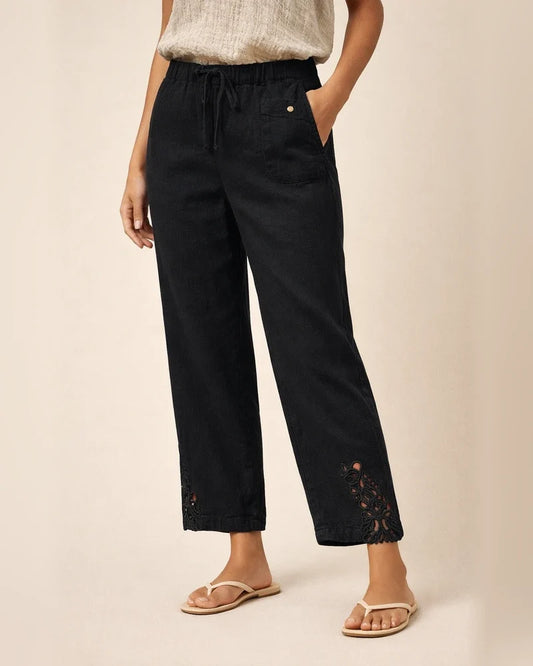 Women's Summer Lightweight Casual Pants - Fashion Lace Cropped Pants - Women's Solid Color Pants | JRSEE:45fa80da-243f-4745-a184-04d20e29c2a7