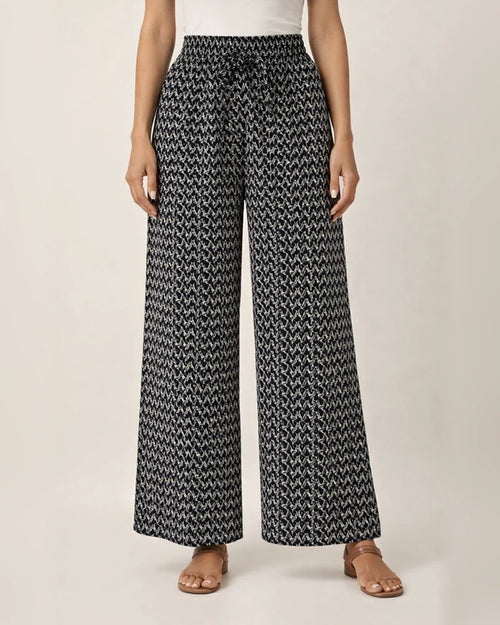 Women's Summer New Arrival Fashionable Floral Print Side-Slit Wide-Leg Cropped Pants | JRSEE:05c88ffb-e8f7-4dde-aa86-7c44f2df93ba