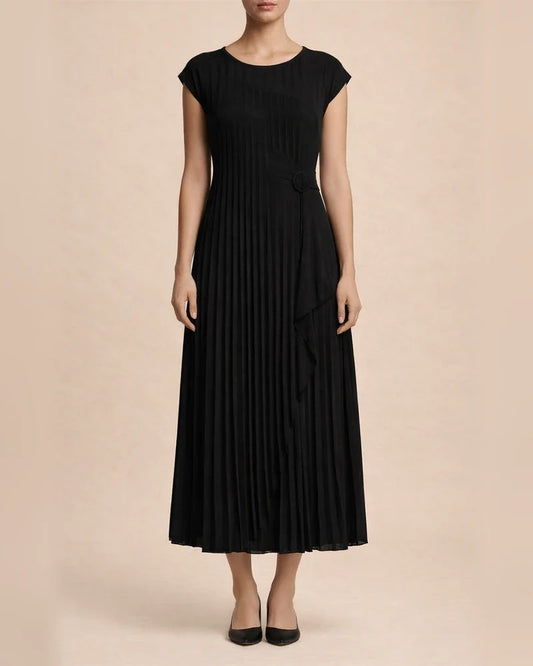 Women's Summer New Fashion Round Neck Sleeveless Pleated Dresses Long Dresses | JRSEE:6c80061e-5d1f-41f1-a338-509f80ada56e
