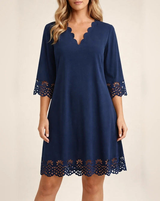 Women's Summer New Resort Half-sleeve V-neck Dress A-line Dresses | JRSEE:e57470dc-3521-40d3-a7b9-e56104757db3