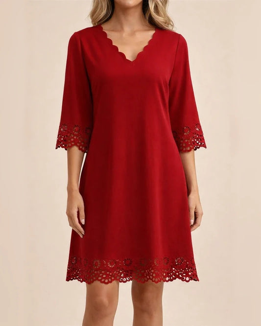 Women's Summer New Resort Half-sleeve V-neck Dress A-line Dresses | JRSEE:6614d11e-cbe4-448e-9fb8-d4f7ace06940