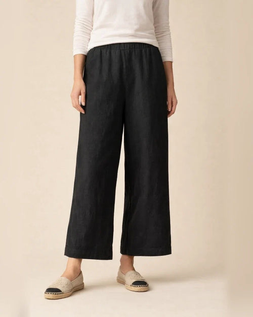Women's Summer New Solid Color Cotton and Linen Loose Casual Wide-legged Nine-minute Pants | JRSEE:b36111ba-c986-465d-b68e-5470256d2968