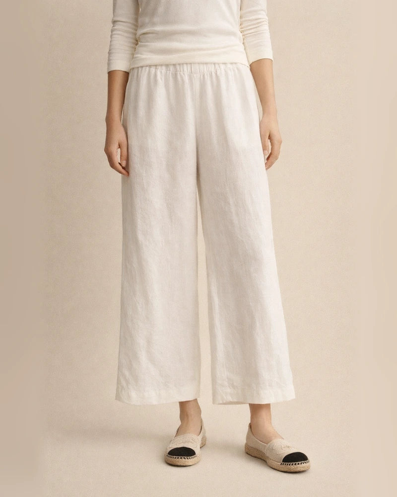 Women's Summer New Solid Color Cotton and Linen Loose Casual Wide-legged Nine-minute Pants | JRSEE:02c16163-adf4-4c9d-8177-9b78eef9322a
