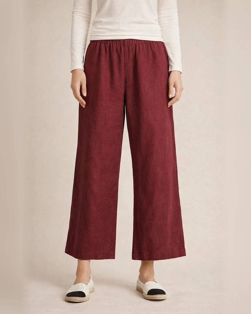 Women's Summer New Solid Color Cotton and Linen Loose Casual Wide-legged Nine-minute Pants | JRSEE:4aa0a746-c609-4d52-a5db-468a920d24c9