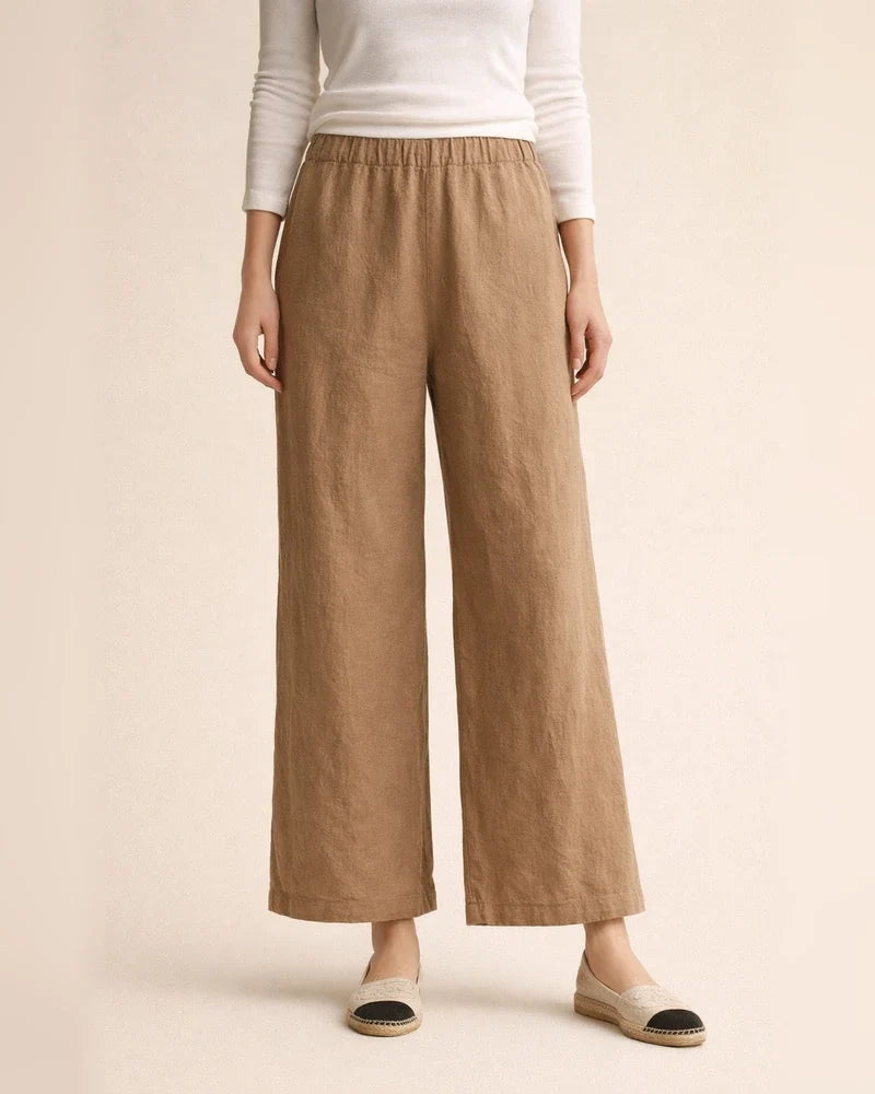Women's Summer New Solid Color Cotton and Linen Loose Casual Wide-legged Nine-minute Pants | JRSEE:43e6ccbd-8c74-4a7b-b5cc-e56b0670fc09
