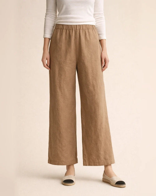 Women's Summer New Solid Color Cotton and Linen Loose Casual Wide-legged Nine-minute Pants | JRSEE:43e6ccbd-8c74-4a7b-b5cc-e56b0670fc09