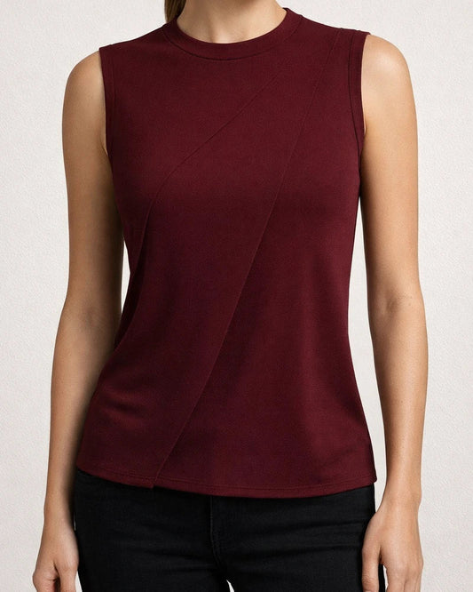 Women's Summer New Solid Color Round Neck Sleeveless Loose T-shirt Shirt Vest | JRSEE:4d395fe7-d36d-448b-aba7-fe24b1dc95e9