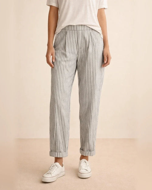 Women's Summer New Woven Jacquard Striped Splicing Casual Pants | JRSEE:e1633680-b68b-453d-89fd-5be7839af09b