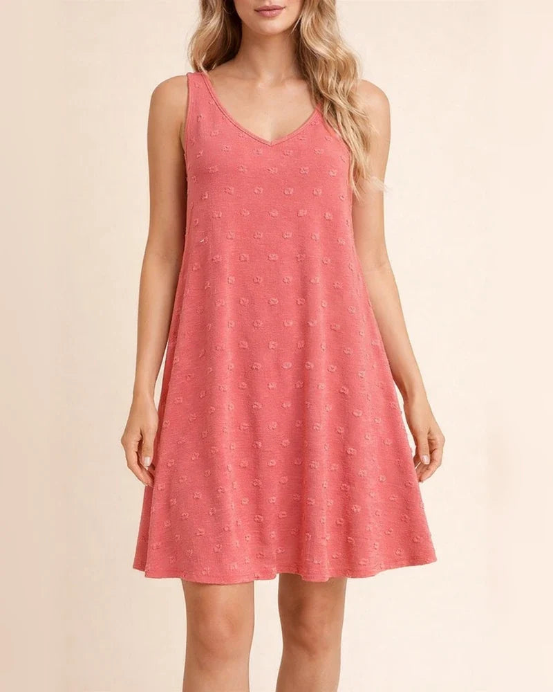 Women's Summer Small Halter Seaside Beach Cover-up V-neck Loose Undershirt Dresses | JRSEE:73d98086-9273-43ab-aa0d-3de9a460ccf2