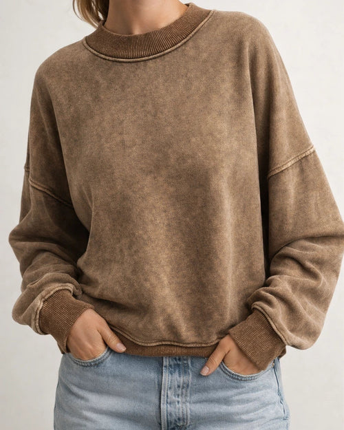 Women's Sweater Autumn New Solid Color Sweater Casual Commuter Loose Headset Round Neck Long-sleeved Tops Female Models | JRSEE:3f2f9fd7-96bc-44ba-b92e-29c237df6e32