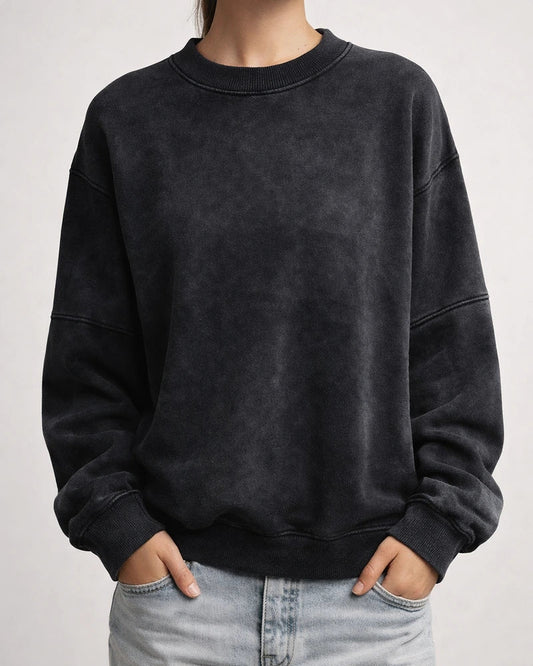 Women's Sweater Autumn New Solid Color Sweater Casual Commuter Loose Headset Round Neck Long-sleeved Tops Female Models | JRSEE:f56ba6b6-d0a1-4d74-b77e-747a0e7d740b