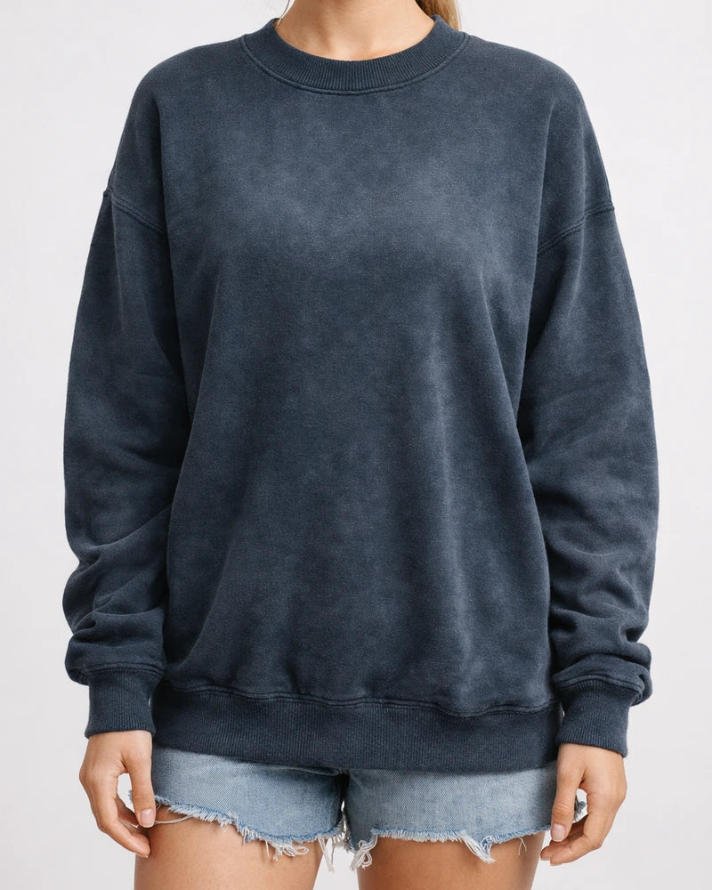 Women's Sweater Autumn New Solid Color Sweater Casual Commuter Loose Headset Round Neck Long-sleeved Tops Female Models | JRSEE:181cdbc9-57c5-4b9a-8e3f-09939af74768