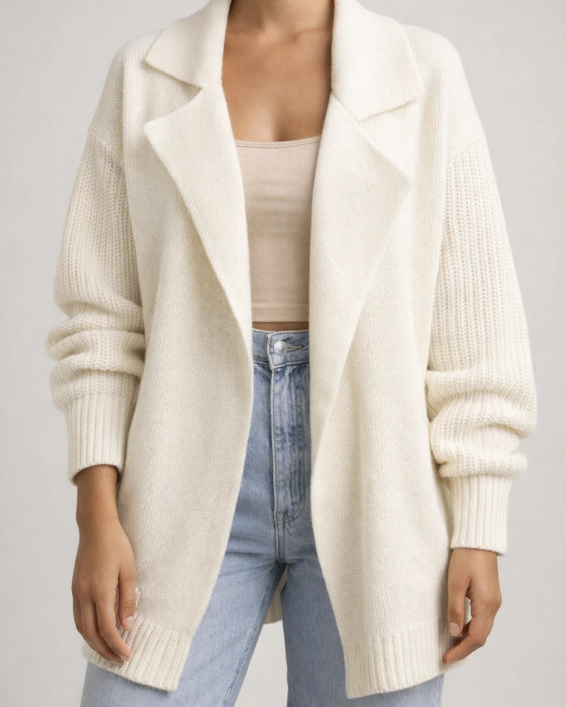Women's Sweater Cardigan Solid Color Suit Collar Long-sleeved Knit Jacket Autumn and Winter Fashion Sweater | JRSEE:89b60cde-3268-48f5-a756-2bb633c5c114