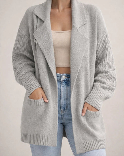 Women's Sweater Cardigan Solid Color Suit Collar Long-sleeved Knit Jacket Autumn and Winter Fashion Sweater | JRSEE:ba05eea9-f664-4cae-9c43-19193c9ff5fe