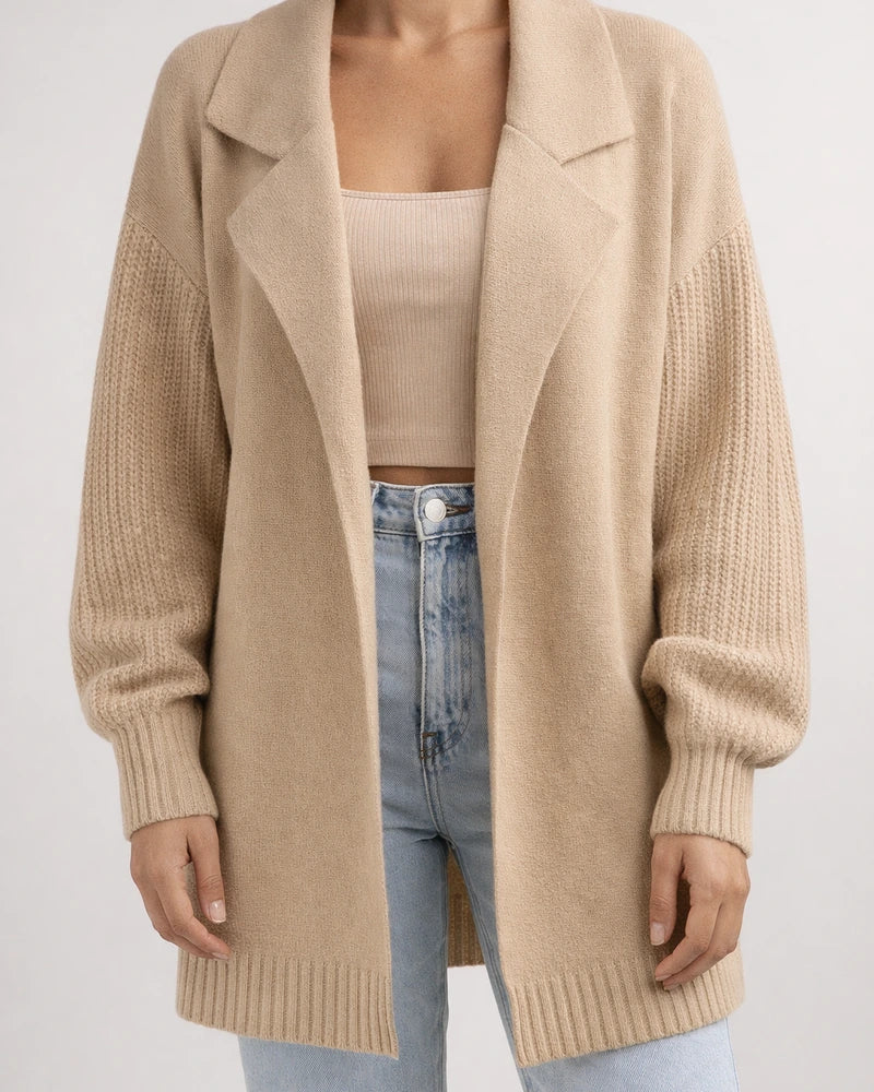 Women's Sweater Cardigan Solid Color Suit Collar Long-sleeved Knit Jacket Autumn and Winter Fashion Sweater | JRSEE:5c6ca5bf-bbf2-43df-b817-f1a9dfb5d0a6