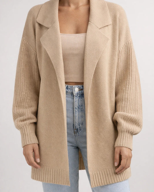 Women's Sweater Cardigan Solid Color Suit Collar Long-sleeved Knit Jacket Autumn and Winter Fashion Sweater | JRSEE:5c6ca5bf-bbf2-43df-b817-f1a9dfb5d0a6