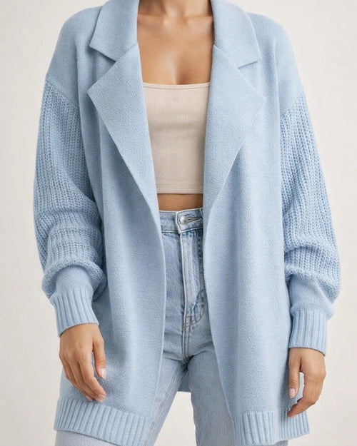 Women's Sweater Cardigan Solid Color Suit Collar Long-sleeved Knit Jacket Autumn and Winter Fashion Sweater | JRSEE:16e673ad-bb63-4e66-bd84-63a821175797