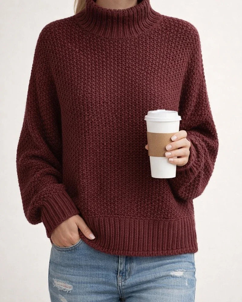 Women's Sweater Stripe Solid Color Basic Casual Long Sleeve Sweater Cardigans Turtleneck Fall Winter Navy Deep burgundy Khaki White Gray | JRSEE:2685e693-4e30-4621-a692-fc6a91412a8b