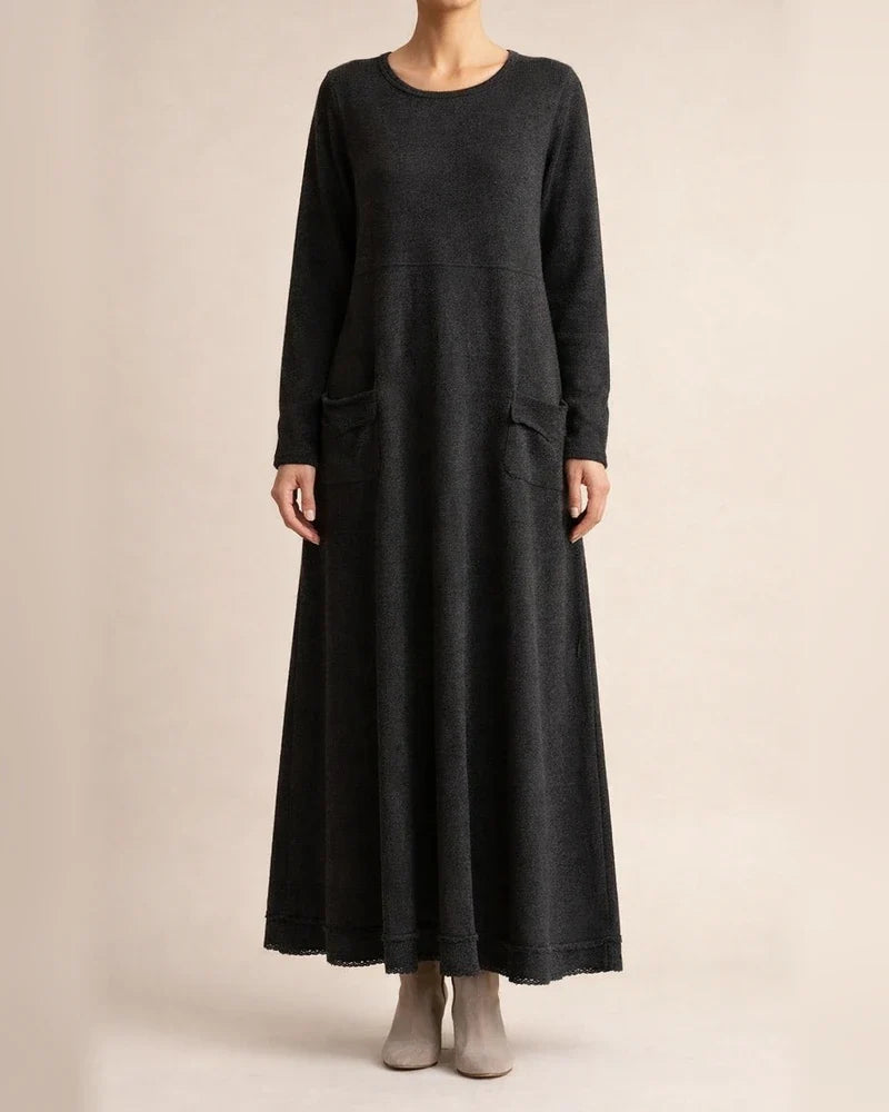Women‘s Sweatshirt Dress Winter Dress Long Dress Maxi Dress Black Purple Army Green Light gray Dark Gray Red Long Sleeve Ruffle Pocket Winter Fall Turtleneck Stylish Casual Modern Fall Dress S M L XL | JRSEE:53fe775b-165f-40d2-915c-0484d4d28d16
