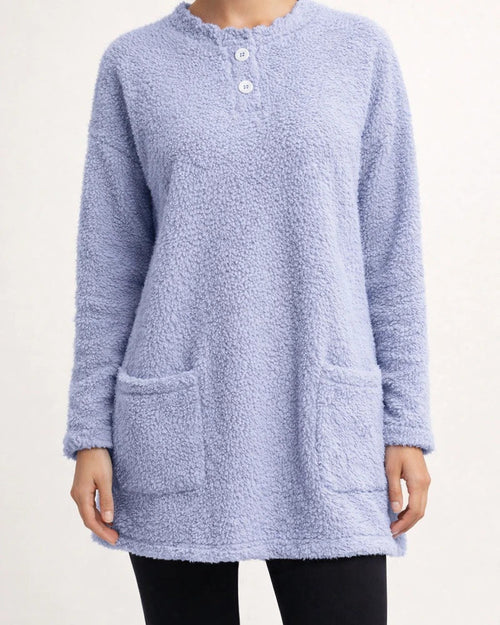 Women's Sweatshirt Pullover Sherpa Fleece Teddy Pocket Marron Blue Purple Solid Color Street Round Neck Long Sleeve Fleece S M L XL 2XL 3XL | JRSEE:0fff1de1-5d4a-466b-bcb1-e927670632ce