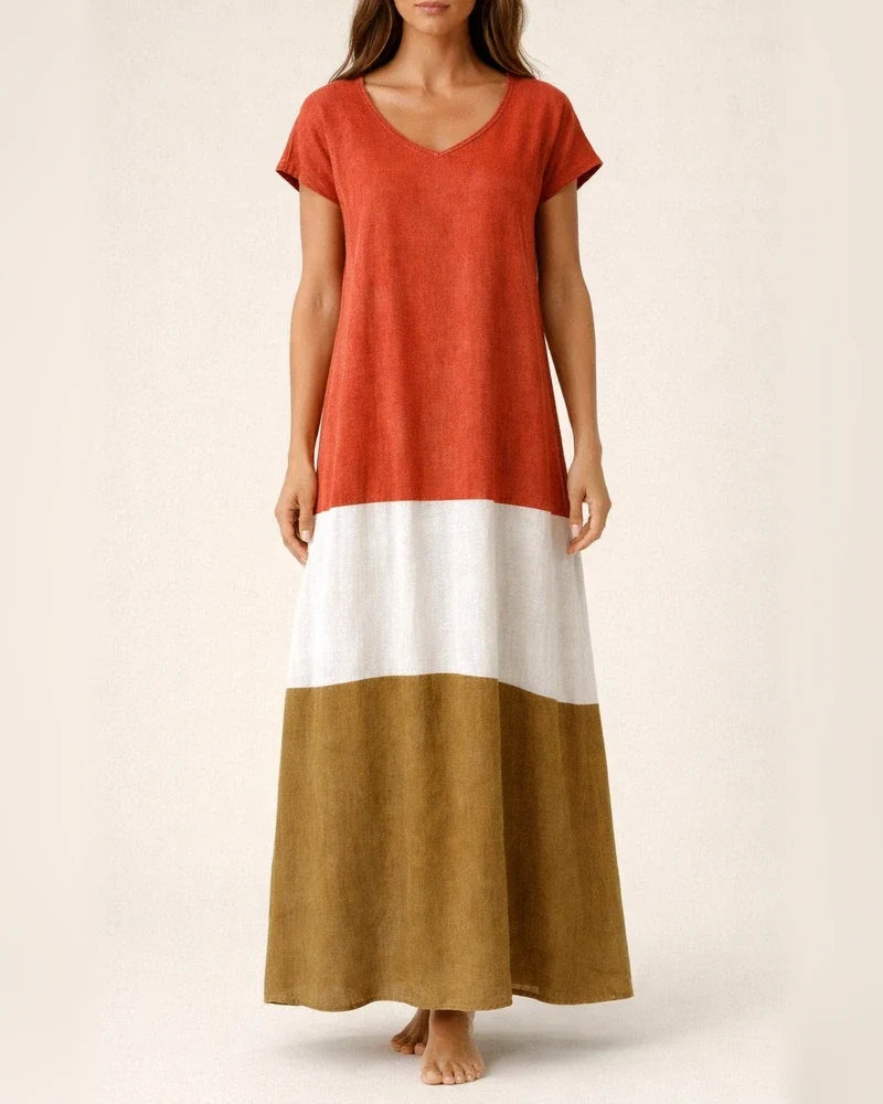 Women's T Shirt Dress Tee Dress Maxi long Dress Black Blue Gray Yellow Red Short Sleeve Color Block Patchwork Spring Summer Round Neck Casual Boom Sale Dress S M L XL XXL 3XL 4XL 5XL | JRSEE:7ce65a4f-3271-4caa-a3d3-b98054efe886