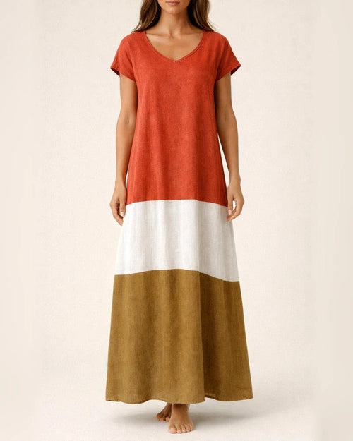 Women's T Shirt Dress Tee Dress Maxi long Dress Black Blue Gray Yellow Red Short Sleeve Color Block Patchwork Spring Summer Round Neck Casual Boom Sale Dress S M L XL XXL 3XL 4XL 5XL | JRSEE:7ce65a4f-3271-4caa-a3d3-b98054efe886