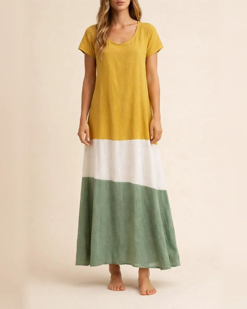 Women's T Shirt Dress Tee Dress Maxi long Dress Black Blue Gray Yellow Red Short Sleeve Color Block Patchwork Spring Summer Round Neck Casual Boom Sale Dress S M L XL XXL 3XL 4XL 5XL | JRSEE:372bb4d2-ff81-4ce1-aea1-3bae399fb483