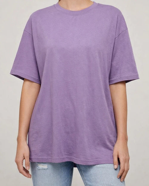 Women's T-shirt Solid Color Loose Drop Shoulder Sleeve Round Neck Short Sleeve Tops | JRSEE:5105d534-7b68-4a32-9e4c-6d6b0e5968f2