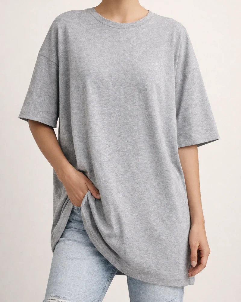 Women's T-shirt Solid Color Loose Drop Shoulder Sleeve Round Neck Short Sleeve Tops | JRSEE:243a91e4-73bf-4299-8189-8c68f1d5f0b6