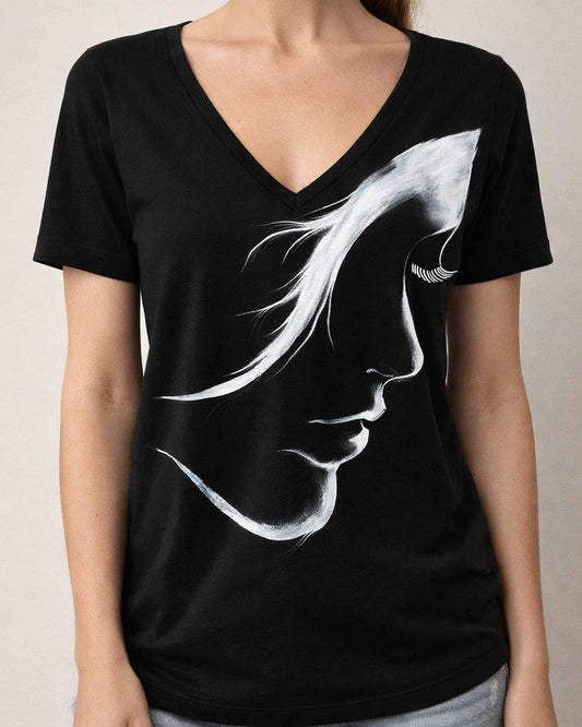Women's T shirt Tee Gray White Black Graphic Letter Print Short Sleeve Daily Weekend Basic V Neck Regular S | JRSEE:9a92be9b-fac9-445c-ae69-fdf496030cc7