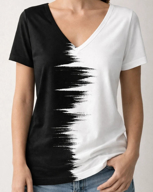 Women's T shirt Tee Gray White Black Graphic Letter Print Short Sleeve Daily Weekend Basic V Neck Regular S | JRSEE:ec5ef8ff-217e-4890-a0f0-50f37c3feab5