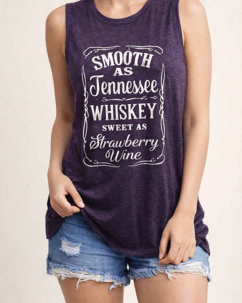 Women's Tank Top Fun Letter Print Round Neck Sleeveless T-shirt | JRSEE:9554fa65-b8a7-4cbe-845c-7b43c302a806
