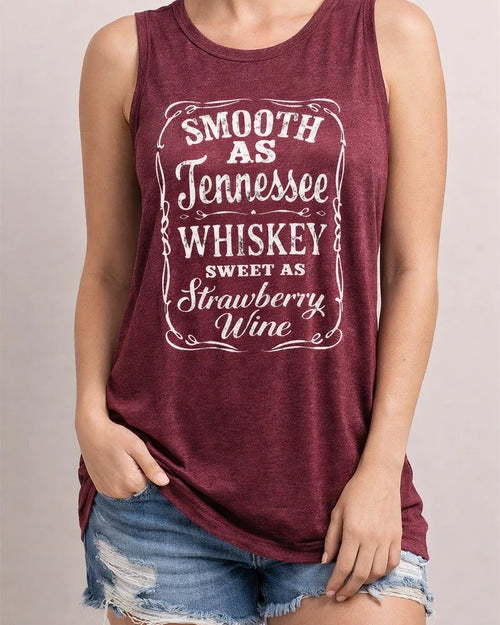 Women's Tank Top Fun Letter Print Round Neck Sleeveless T-shirt | JRSEE:196a5ad7-9d48-4de3-9fec-4d923a3fc212