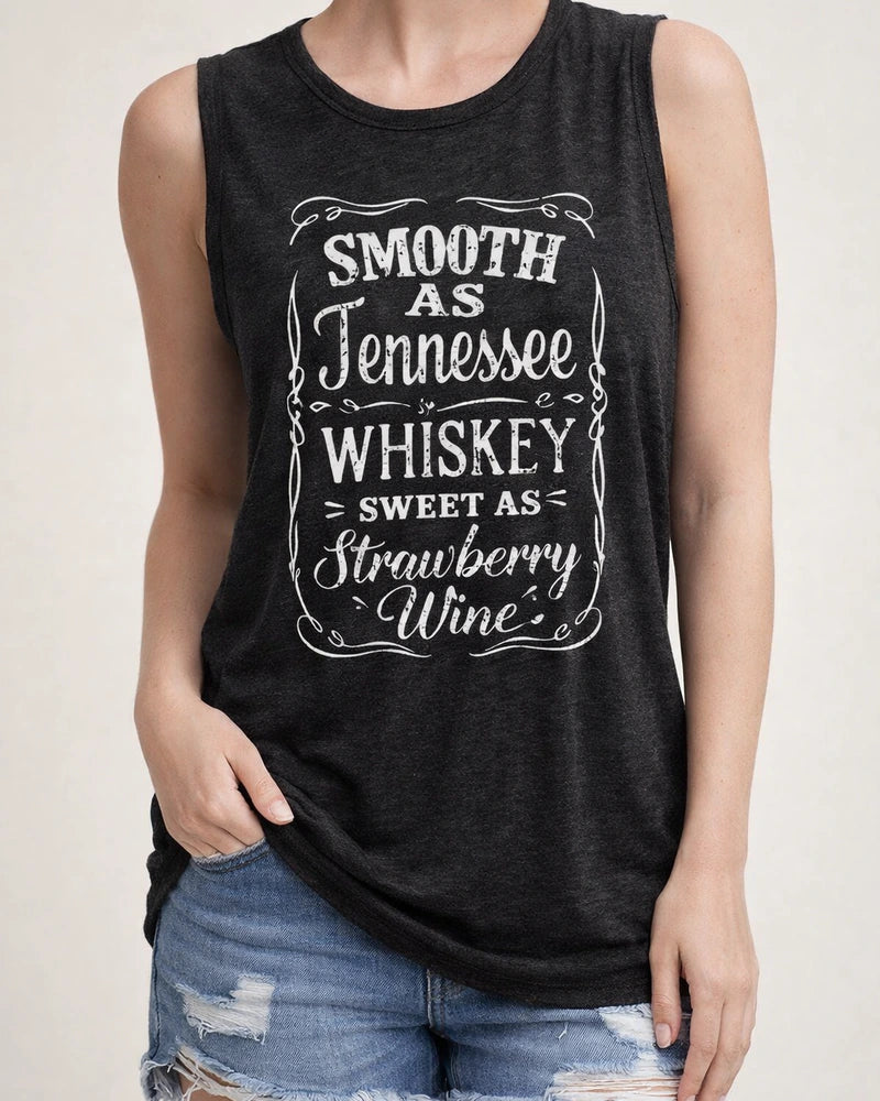 Women's Tank Top Fun Letter Print Round Neck Sleeveless T-shirt | JRSEE:de9cbfa8-27f9-4f72-9d38-8d922c2f7b8a