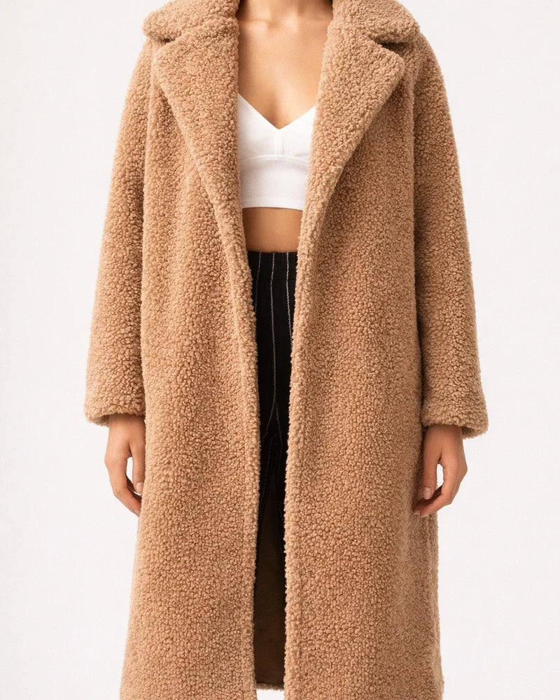 Women's Teddy Coat Sherpa jacket Fleece Jacket Long Pocket Coat White Black Blue Brown Active Daily Fall Buttoned Front Turndown Regular Fit S M L XL XXL 3XL / Windproof | JRSEE:ebc57ade-d6ec-4f13-8803-91dc724c9f9c