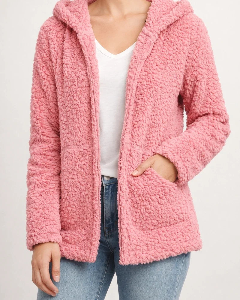 Women's Teddy Coat Sherpa jacket Fleece Jacket Regular Full Zip Coat Black Blue Purple Pink Army Green Chic & Modern Dailywear Fall Zipper Hoodie Loose S M L XL XXL 3XL / Casual / Windproof | JRSEE:b50af164-9d75-428c-b04e-5ffa92f3979a