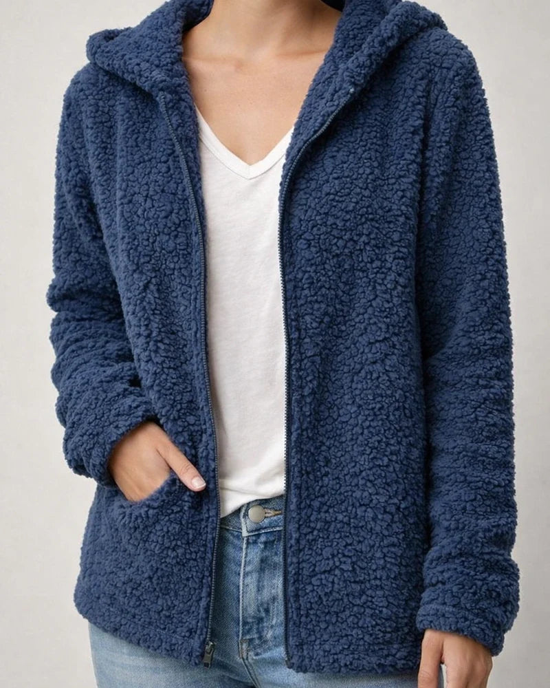 Women's Teddy Coat Sherpa jacket Fleece Jacket Regular Full Zip Coat Black Blue Purple Pink Army Green Chic & Modern Dailywear Fall Zipper Hoodie Loose S M L XL XXL 3XL / Casual / Windproof | JRSEE:6805e75b-bd7e-468a-95b2-983b6478a887