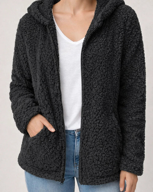 Women's Teddy Coat Sherpa jacket Fleece Jacket Regular Full Zip Coat Black Blue Purple Pink Army Green Chic & Modern Dailywear Fall Zipper Hoodie Loose S M L XL XXL 3XL / Casual / Windproof | JRSEE:e483ed13-c549-4090-8ab2-b3010c07082c