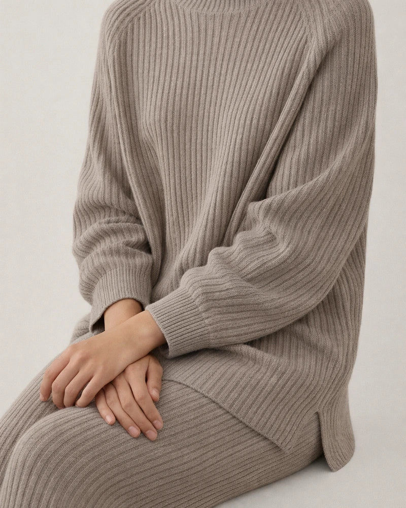Women's Temperament Commuter Long-sleeved Pants Solid Color Knit Leisure Two-piece Knit Pullover Round Neck Sweater Set | JRSEE:8f0c037d-5c21-4589-acbd-23ae8520d1e7