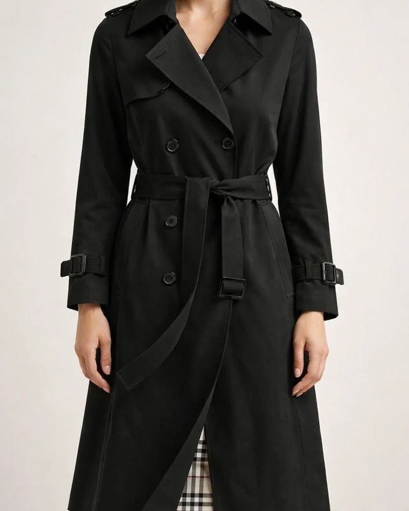 Women's Trench Coat Long Solid Color Patchwork Coat Black Blue Camel Beige Daily Fall Single Breasted Regular Fit S M L XL XXL 3XL | JRSEE:d188713e-986e-4b85-977c-5dc2c56c61c3